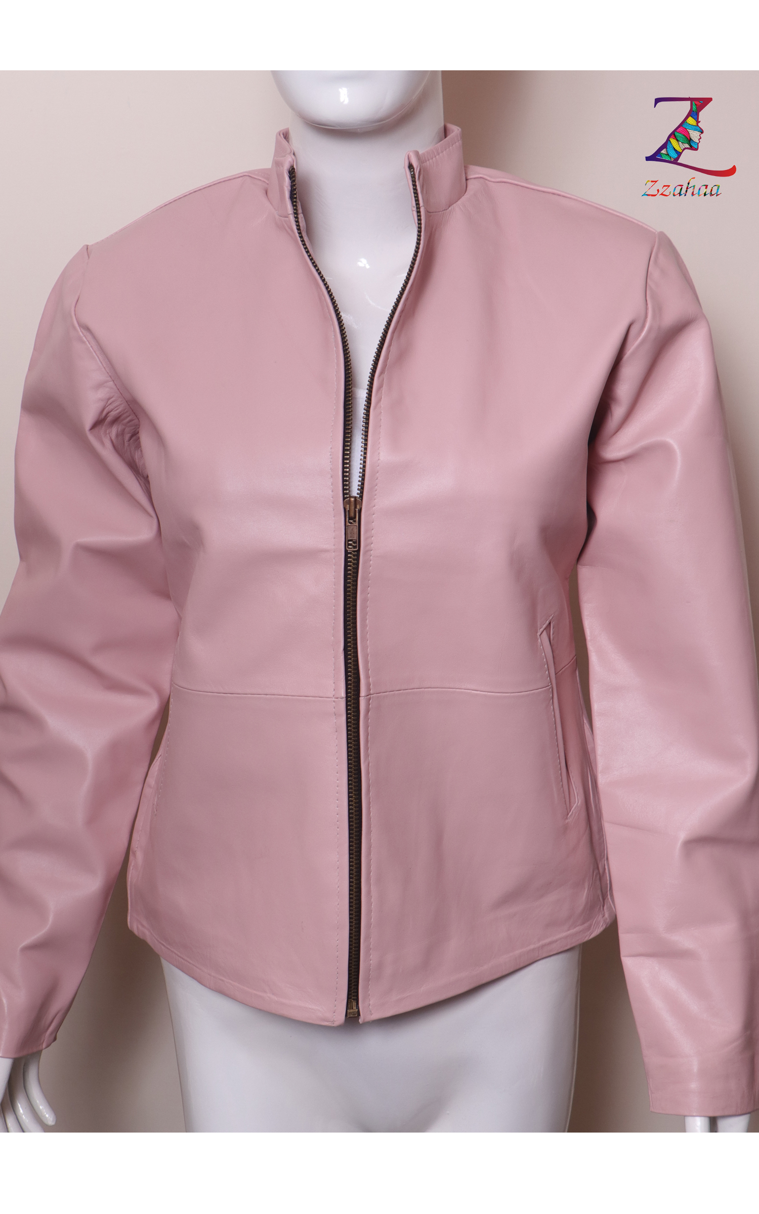 Flamingo Color Women Leather Jacket